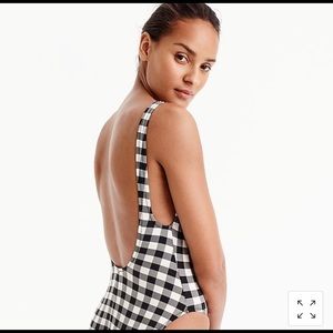 JCrew Gingham Low Back Swimsuit